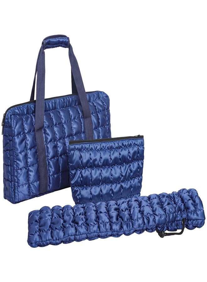 Jongyance 3-Piece Mahjong Bag Set, Dark Blue Thickened Portable Storage for American Mah-jongg Tiles & Racks (Empty Mahjong Bag Only) - Image 1